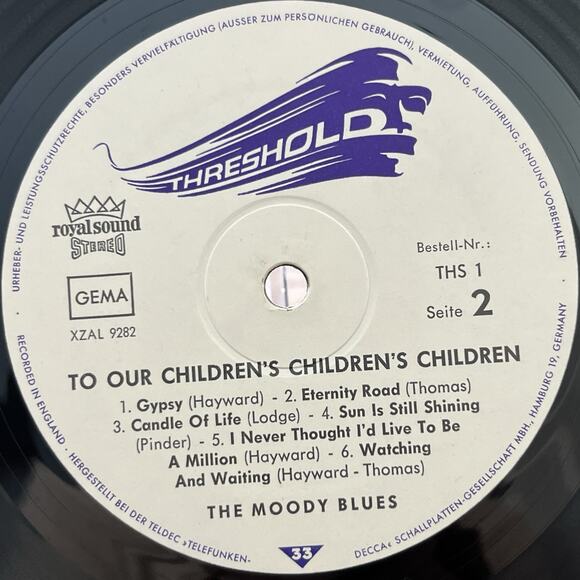 The Moody Blues To Our Children's Children's Children Vinyl LP 1969 Threshold - Picture 8 of 10
